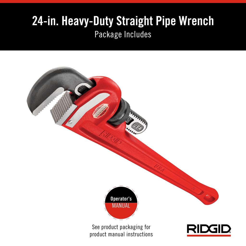 RIDGID Straight Pipe 31030 Heavy-Duty Wrench, 600mm,
