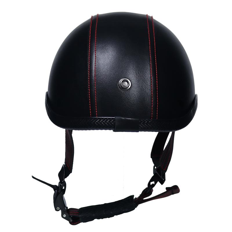 Motorcycle Helmet Vintage Black Half Helmet 54-60cm Retro Motorcycle Helmets Shell Helm Matte Motorcycle Protection