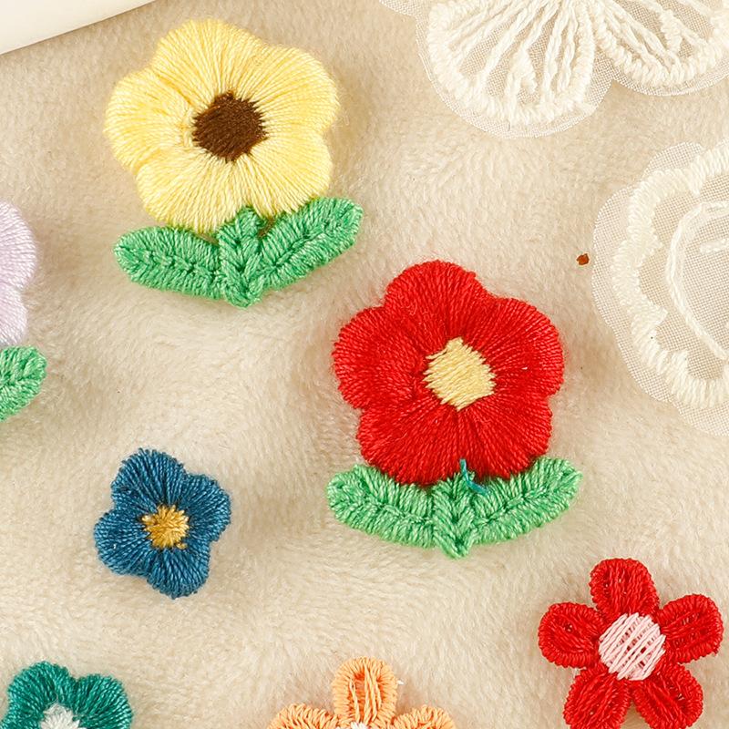 Embroidery Label Hair Accessories Flower Lace Embroidery Stickers DIY Patch Stickers Clothing Accessories Cloth Label Cloth Stickers
