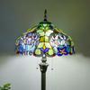 Retro Nordic Style Tiffany Floor Lamp - Colored Glass Light for Living Room, Bedroom, or Study.