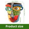 Abstract Face Resin Flower Pot Colorful Artistic Planter with Handle Portable Home Decor Plant Container Funny Face Flower Pot