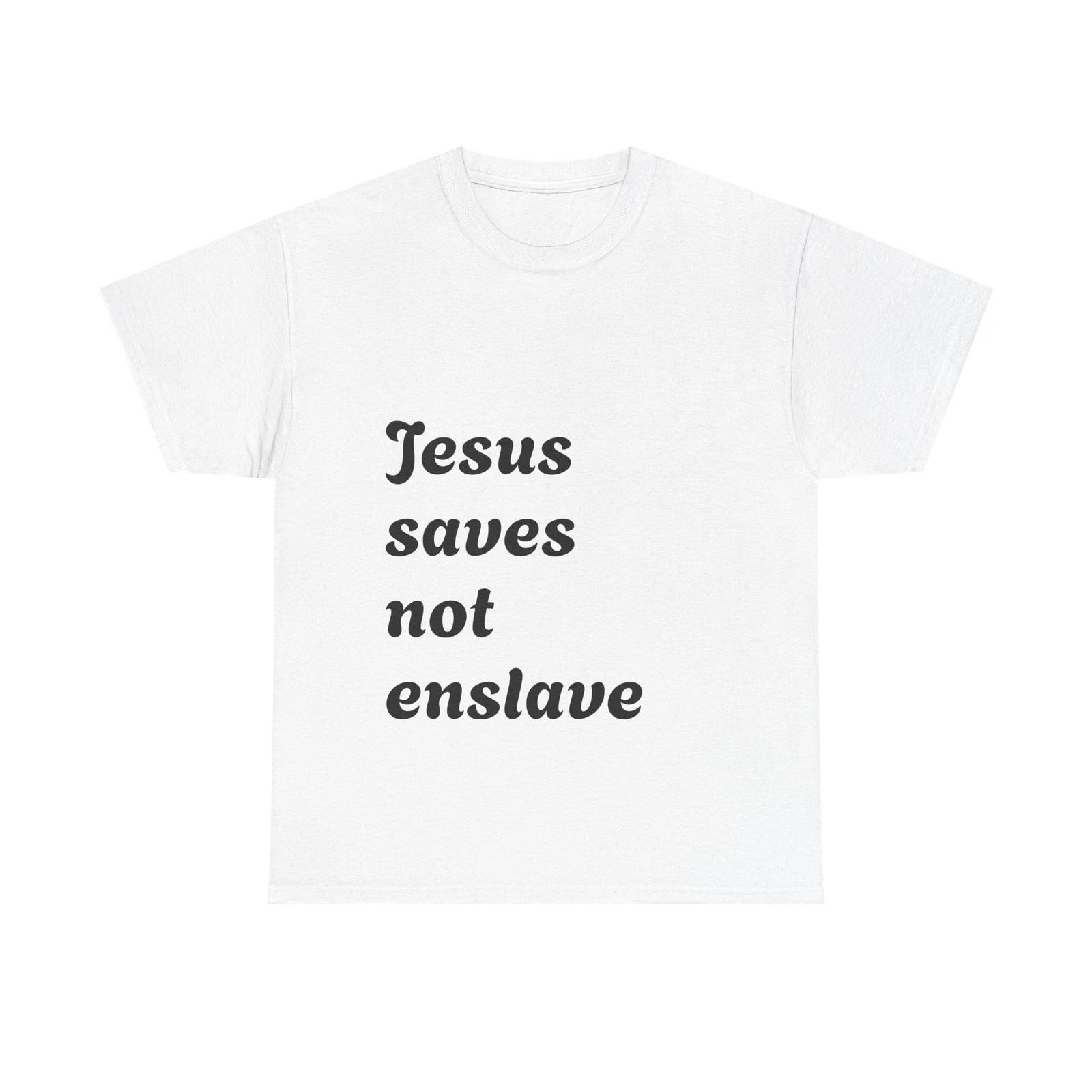 Faith-Inspired Unisex Tee - Jesus Saves Message, Casual Wear, Spiritual [...] 110