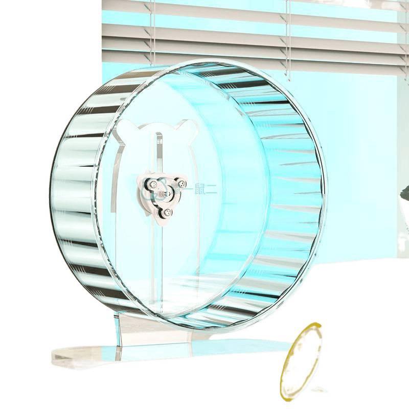 Silent Hamster Exercise Wheel: Transparent Treadmill and Stand for Boredom Relief and Fitness.