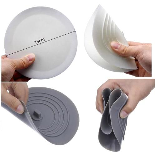 Sink Lid, Drain Stopper, [15cm Gray + White] for Bathroom, Kitchen, and Bathroom Use. This silicone drain stopper is perfect for preventing water flow