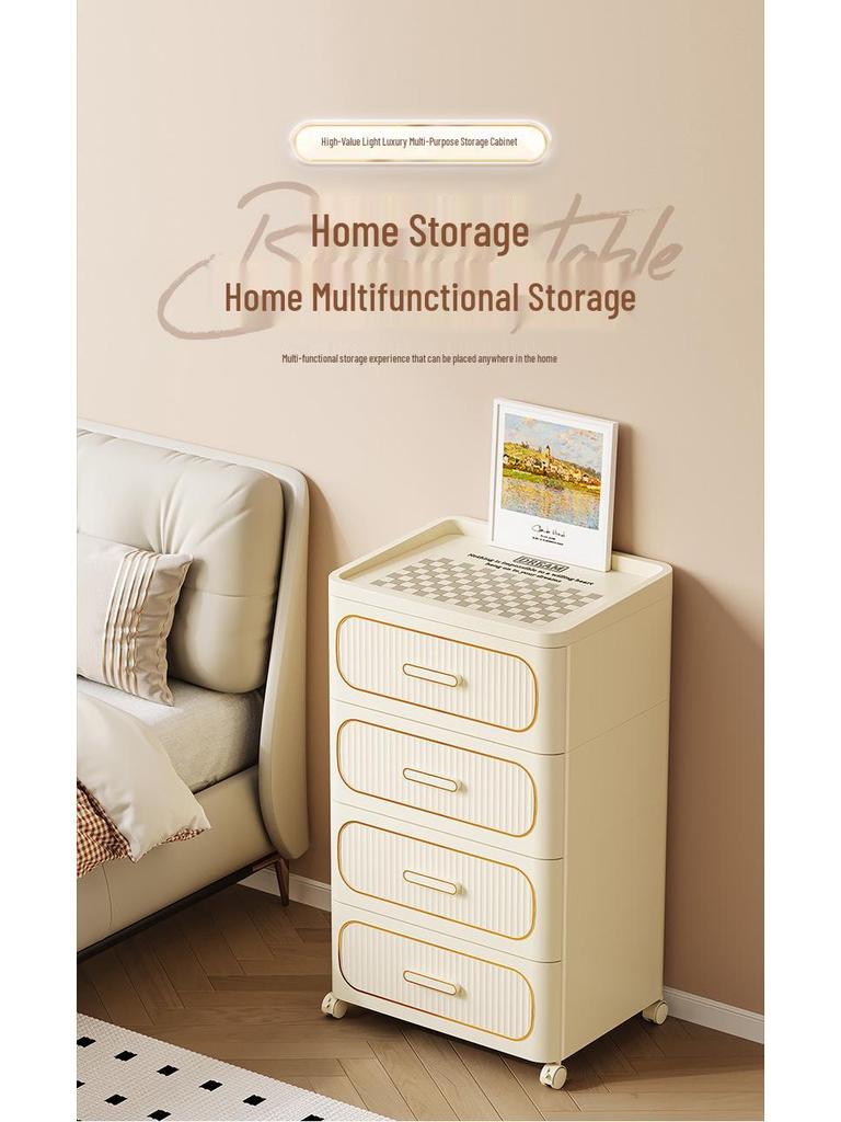 Multifunctional Storage Cabinet for Bedroom & Living Room: Bedside Table, Snack, Toy, Book & Clothes Organizer