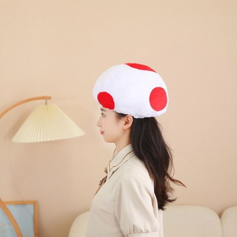 Mushroom Hat for Halloween Costume Hat Festival Party Gathering Headgear Seasonal Party Photoshoots Hat Accessories