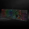 Redragon K556 RGB LED cu iluminare din spate, cu fir, mecanice pentru jocuri mecanice, prizele modernizate din aluminiu și tastatură moale, tactilă maro, comutatoare cu 104 taste.