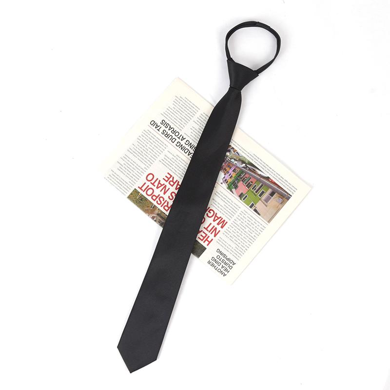 Black Colors Zipper Tie Handmade High Quality Necktie Skinny 6CM Men Ties for Man Women Jacquard Cravat Business Party Corbatas