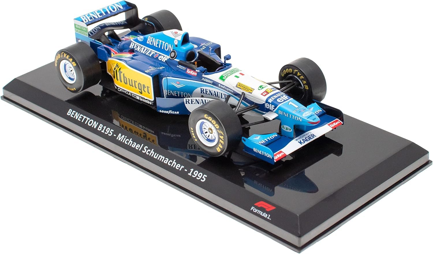 

Мінікар F1 Benetton B195 Renault Міхаель Шумахер, чемпіон світу 1995 року, блістерна упаковка, предмет 1/24 [Б/В]