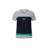 Tennis Striped Color Block Round Neck Short Sleeve T-Shirt Women Tops A11W633121FWT
