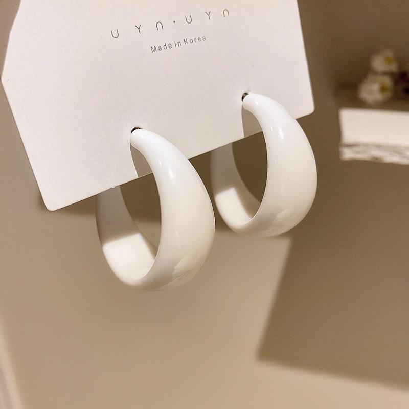 Dopamine Geometry Element Ring Earrings Women's Round Face Explosion Premium Sense Earrings Niche Design Stud Earrings Sweet Earrings