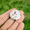 Round Natural Rainbow Moonstone Flower Promise Boho Ring Jewelry Sterling Silver
