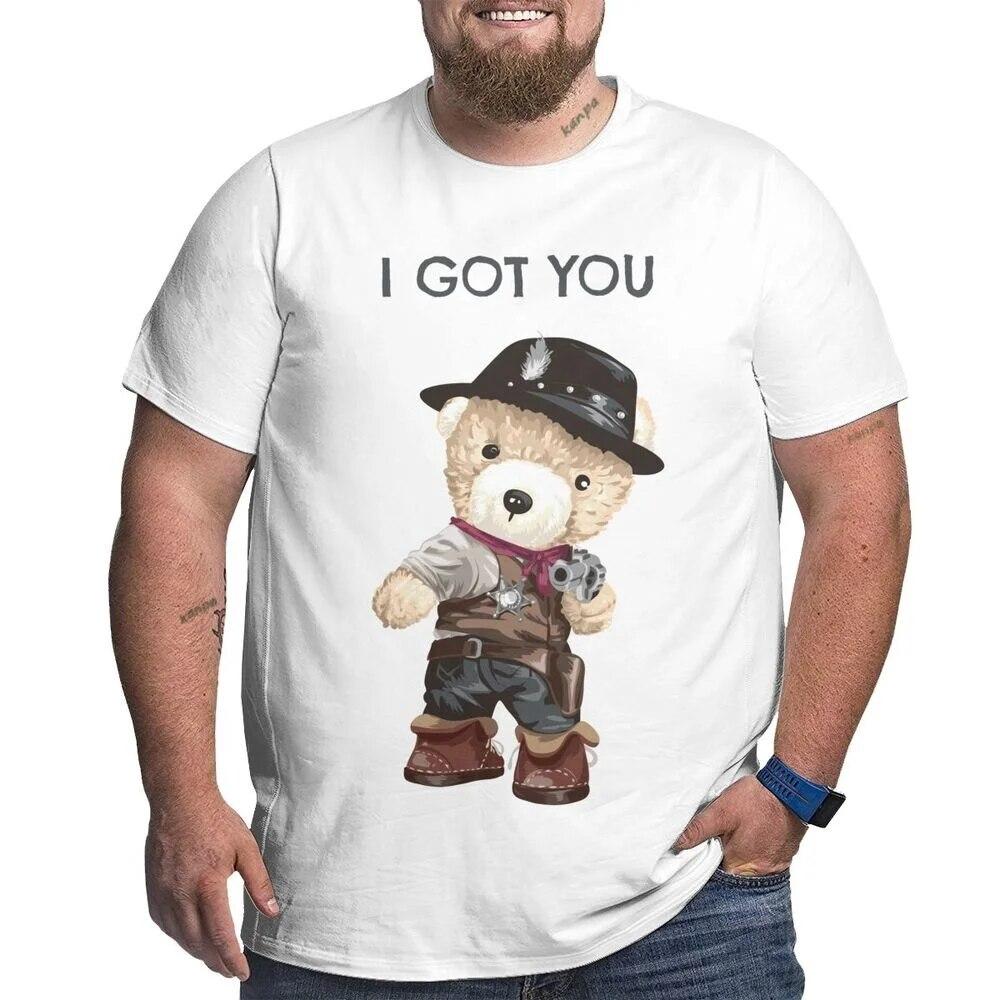 

Большие размеры S-6XL для 50-135 кг, супер крутые ковбойские куклы с медведями, мужские футболки с забавным принтом, летние дышащие футболки с короткими рукавами, одежда 5XL