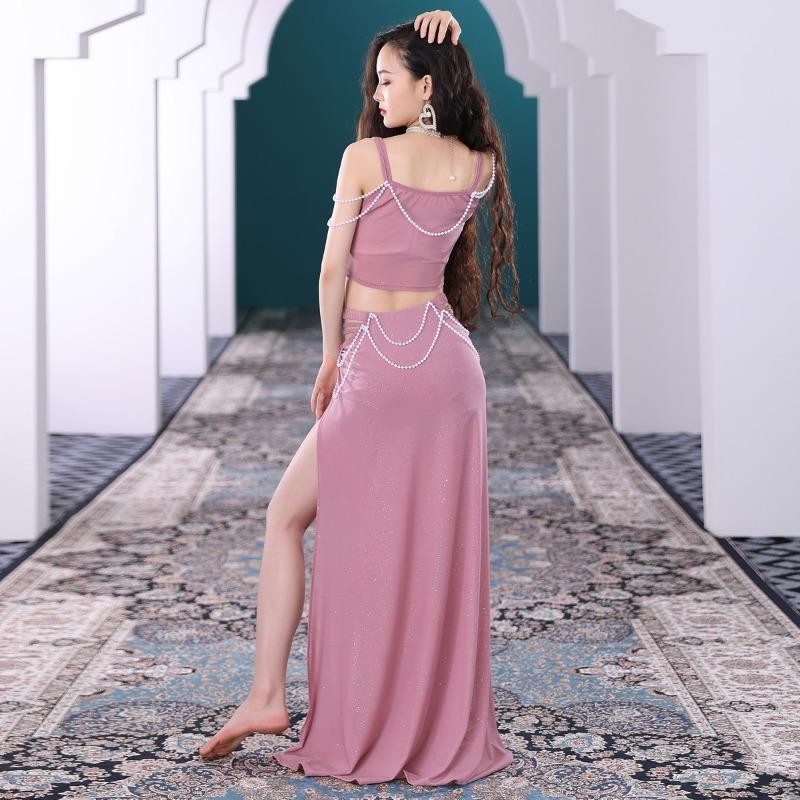 Belly Dance Palace Style Practice Dress Oriental Dance Practice Dress Sexy Set Long Skirt Strap Style