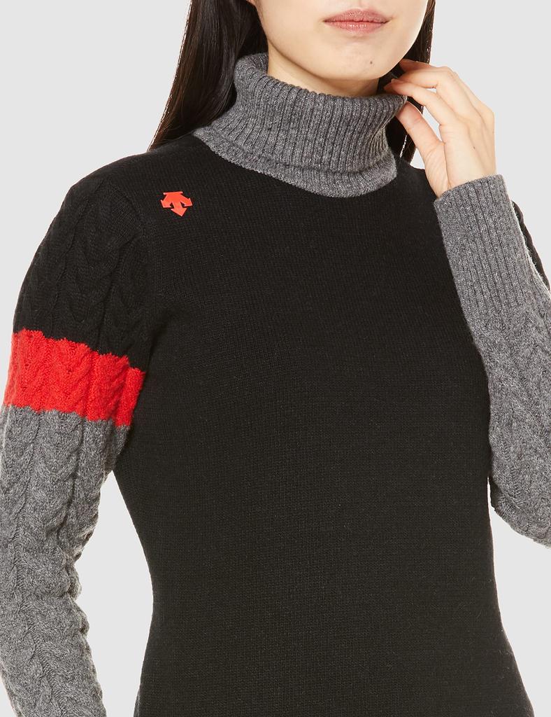 Golf Sweater Turtleneck Premium Wool DGWSJL08 BK00 Equivalent to Japanese Size S [DESCENTE GOLF] [21 Autumn/Winter Model] Women's (Black)