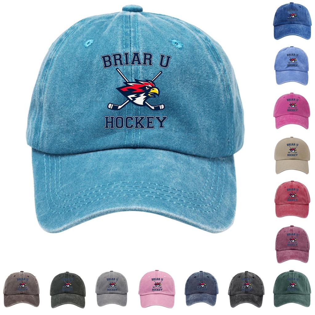 Washed Cotton Baseball Cap Soft Top Vintage Style Adjustable Denim Hat with Embroidered Logo and Distressed Finish for Casual Wear