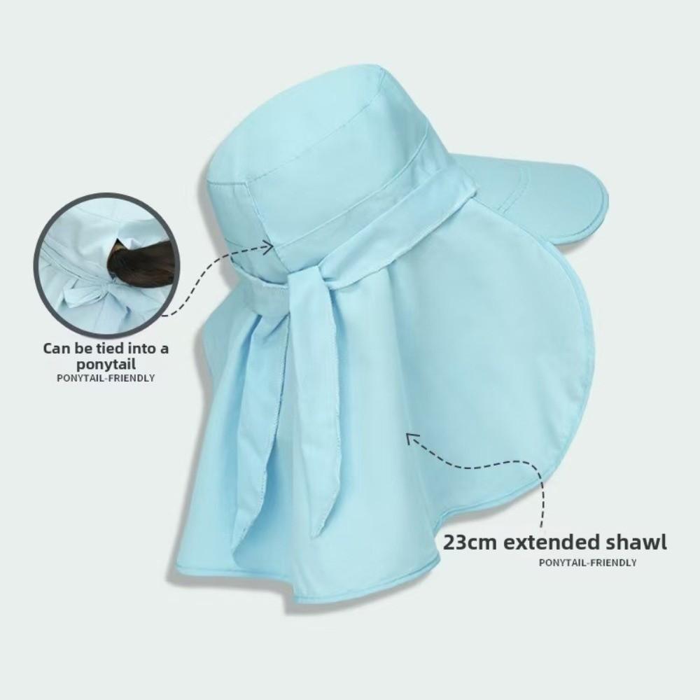 Adjustable Sunshade Shawl Cap Face Cover Picking Tea Hat Sun Hat Shawl Mask Hat  Women