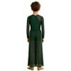 Boys Lyrical Dance Outfit Long Sleeve V-neck Back Invisible Zipper Bosyduit with Split Mesh Pants