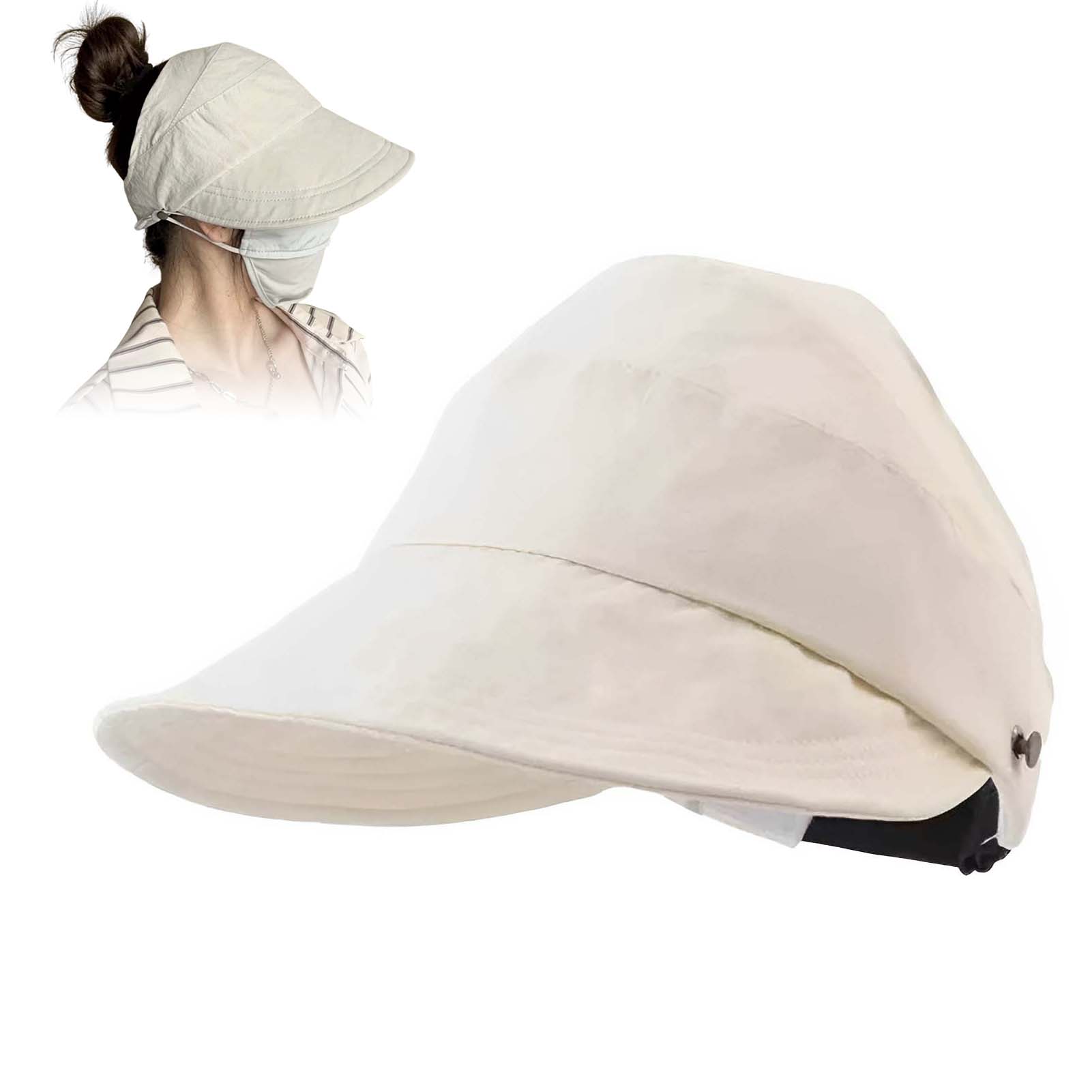 Breathable Summer Sun Visor Hat Adjustable Open Top For High Ponytail UV Protection Outdoor Sports Hiking Travel Women