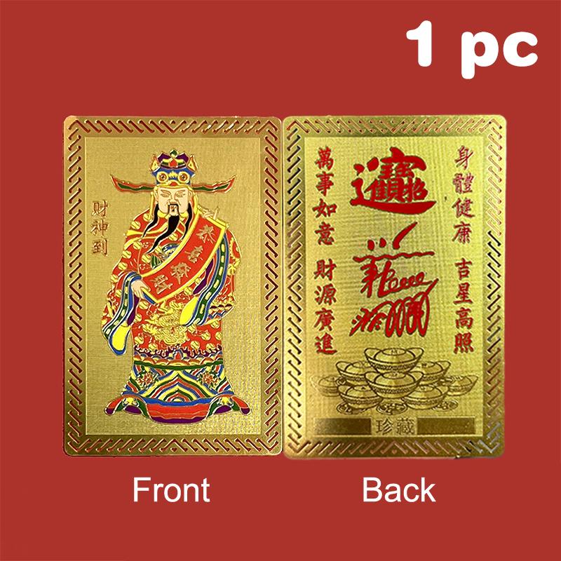 Çin Feng Shui Zenginlik Tanrısı Bakır Kartı Buda Muska Kartı Dua Altın Kartı İş Fortuna Hazine Şanslı Ev Dekorasyonu