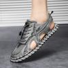 Fashion Handmade Sandals Mens Tide Summer New Style Toe Cap Outdoor Leisure Sports Hollow Sandals Beach Shoes Mesh Men Rubber Sole