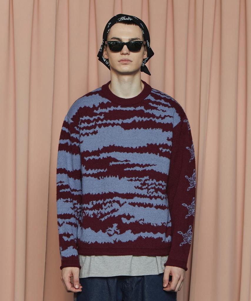 UNALLOYED Note Star Knit / Burgundy