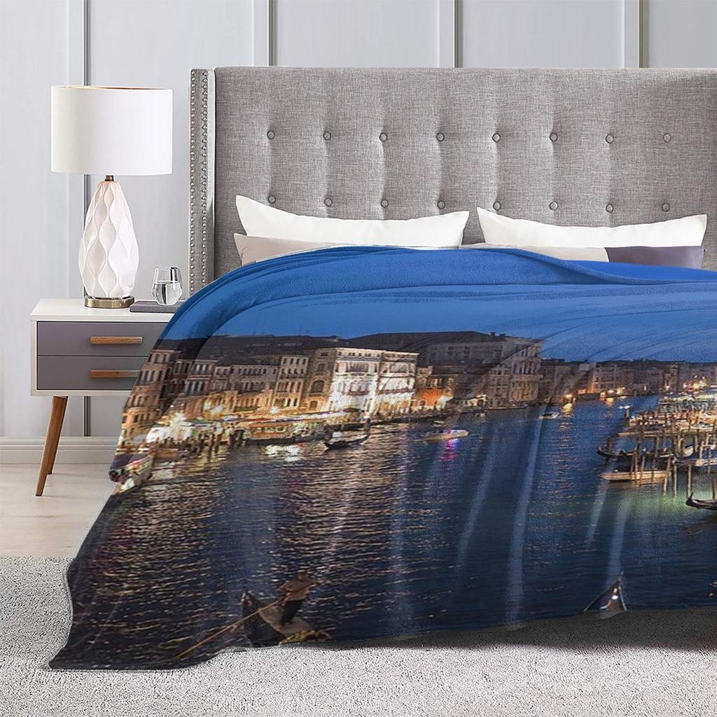 Venice Grand Canal Blanket Soft Warm Flannel Throw Blanket Plush for Bed Living room Picnic Travel Home Couch