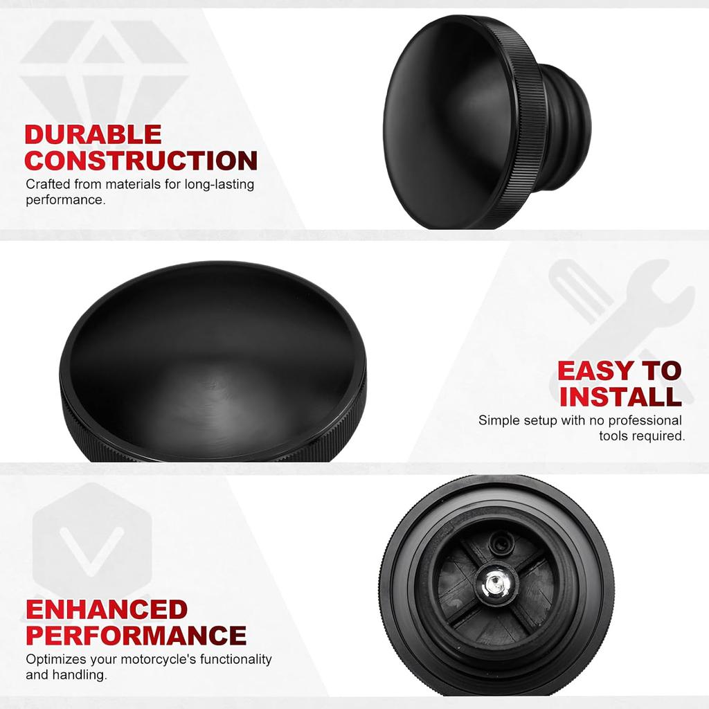 Fuel Gas Tank Vented Decorative Cap Fit For Harley Touring Softail Dyna XL | Motorcycle Black CNC Aluminum Vented Design Gas Cap Fit For Harley
