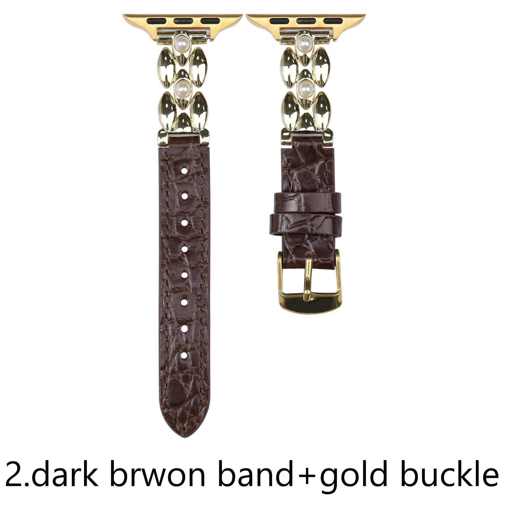 

Pearl Leather Watch Bands For Apple Watch Straps 40 38 41 42 44 45 46 49mm Women Crocodile Pattern iwatch Wristband S11 Correas 38 40 41mm