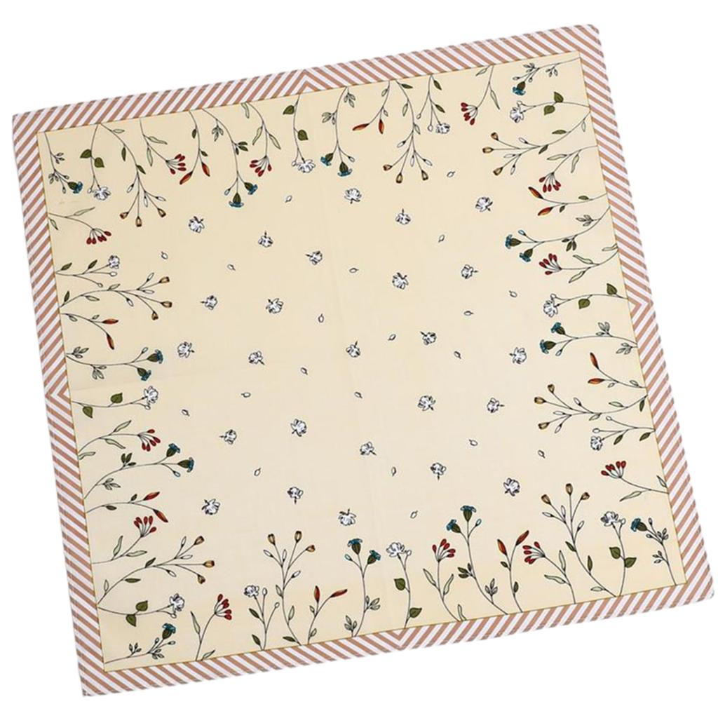 1PC Women Hankies Printing Flowers Hanky Florals Absorbent Cotton Handkerchief