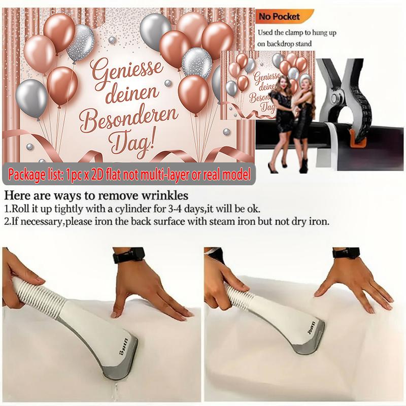 Party Backdrop Elegant Flat Balloons German Greeting Landscape Traditional Banners Holiday Photo Booth Background Birthday Party Decor