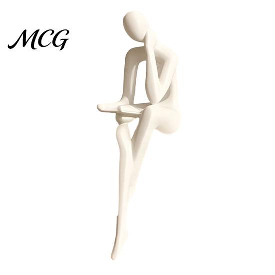 Figurina Moderna per la Meditazione Figure del Pensatore Stampate in 3D Ornamenti, Sculture Minimaliste di Arte Astratta Elegante Decorazione da Appendere da Tavolo per Casa Ufficio