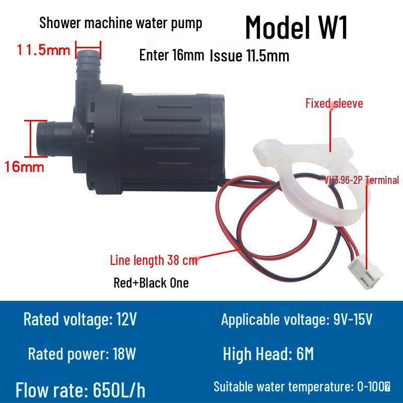 Ultra-Quiet Submersible Mobile Water Heater Booster Pump - 12V/24V DC Brushless Motor