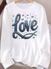 (Asian Size) Graphic Tee Casual Clothing Women O-neck Trend Flower Printed Print T Shirt Autumn Winter Spring Fashion Top Long Sleeve T-shirts