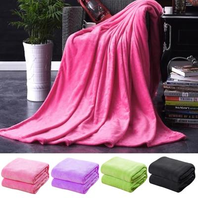 Soft Solid Color Warm Blanket Home Living Room Bedspread Cover Rug Sofa Decor