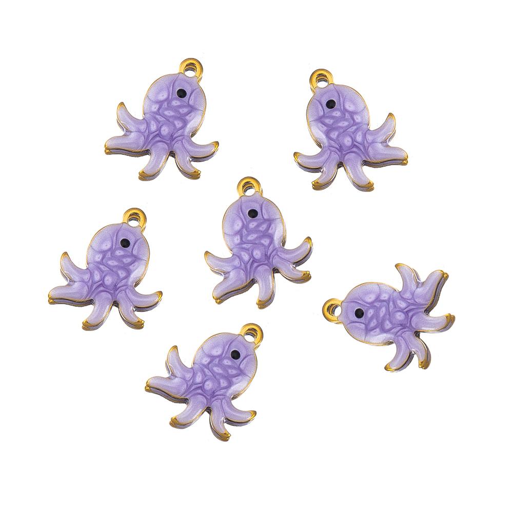 10pcs Stainless Steel Enamel Octopus Seahorse Dolphin Crab Clown fish Charm Bracelet Earring Pendant Base for DIY Jewelry Making