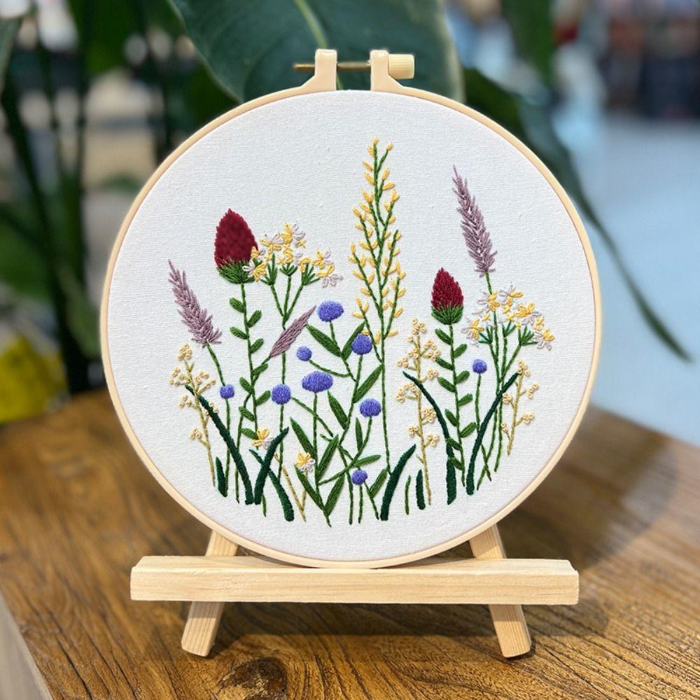 Floral Patterns Flower Embroidery Kit DIY Embroidery Set Home Decor Cross Stitch Set  Beginner