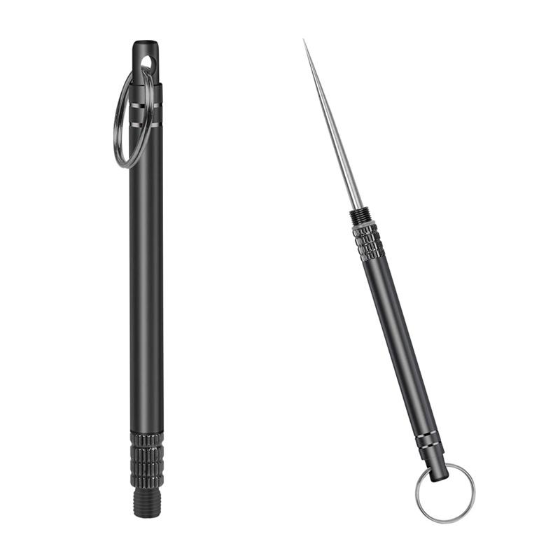 Lot De 3 Cure-dents Portables En Titane - Étanche - Avec Porte-clés - Pour Pique-nique, Camping, Plein Air