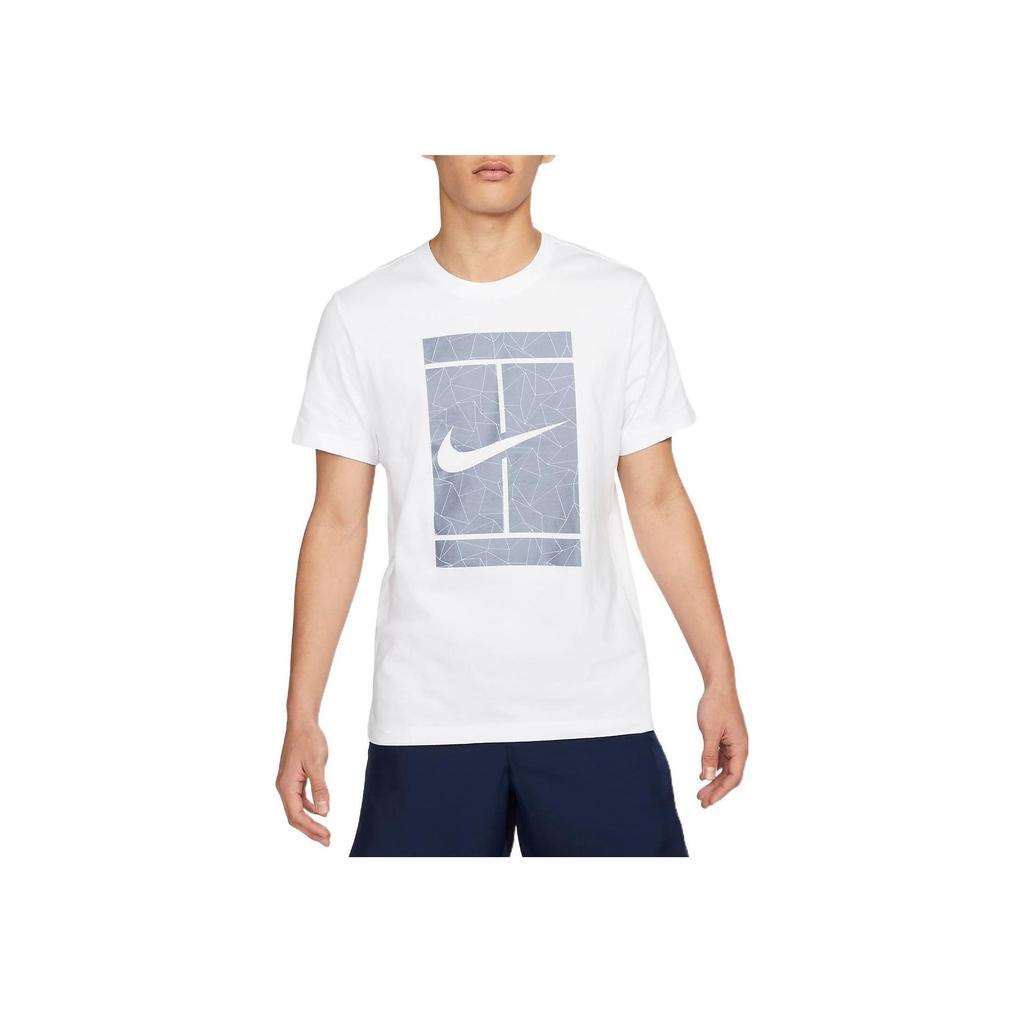 Nike Large Logo Print Crew Neck Casual Short Sleeve T-Shirt Men Tops White DD8406-101