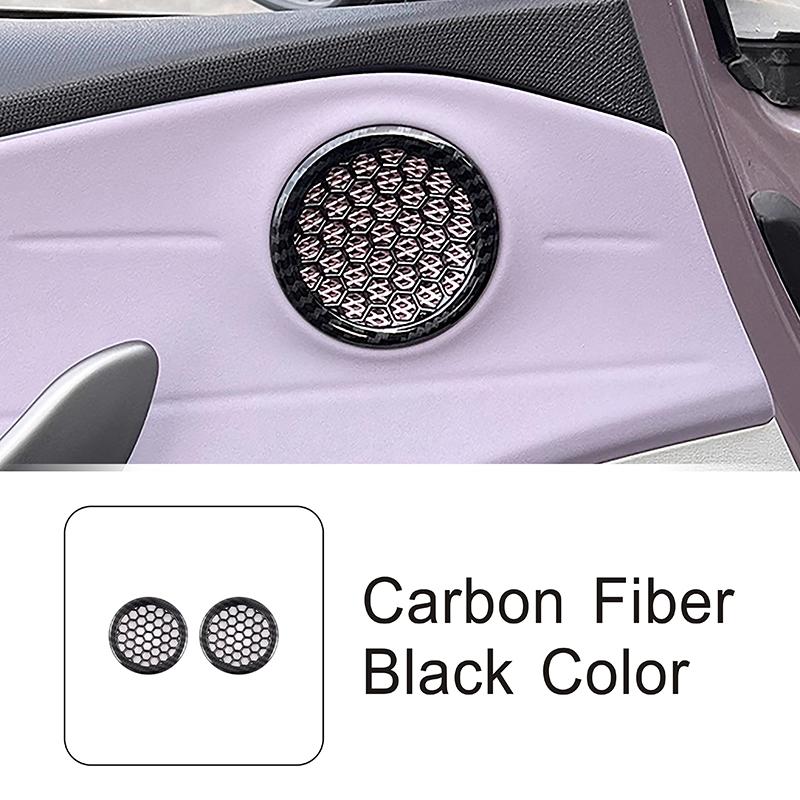 Car Styling Door Tweeter Rings Decoration Cover Trim For BYD Dolphin  Carbon Fiber Color Interior Accessories 2 pieces