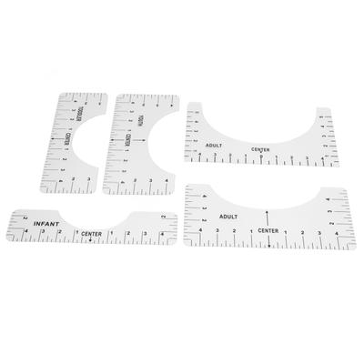 T-Shirt Lineal Wiederverwendbares PVC Hemd Führungslineal Rundhals Ausrichtlineal für Haushalt Büro