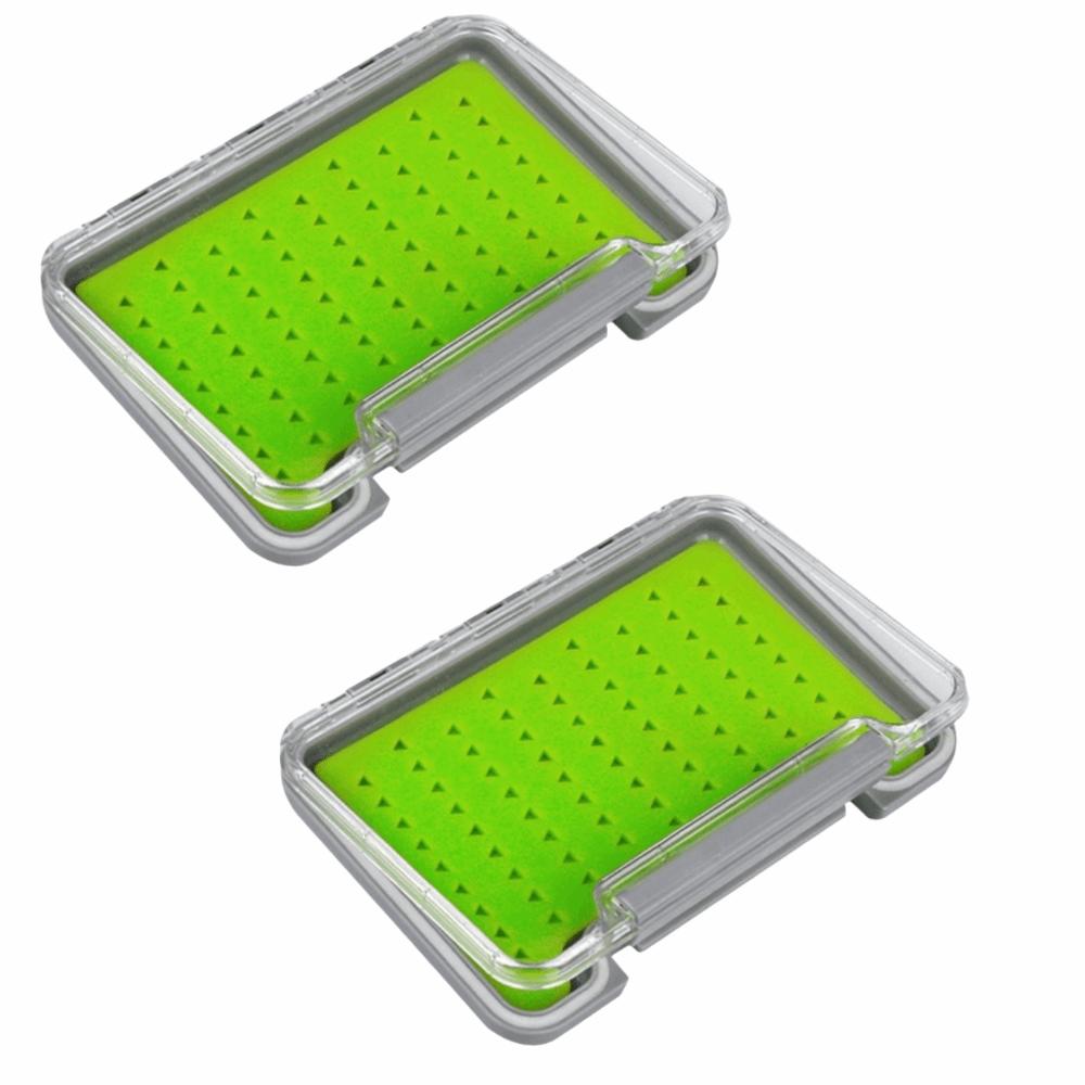 2PCS Clear Lid Fly Storage Case Waterproof Fly Box Durable Fly Fishing Box Fly Fishing S-135*95mm