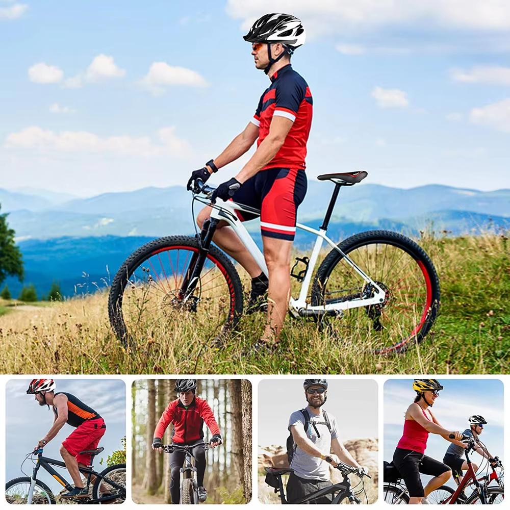 Mountainrennradsattel Bequemes Weiches Fahrradkissen Heimtrainer Sattel PU-Leder Gelgefüllt Stoßfest Fahrradsattel