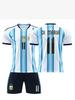 Argentina Home No. 10 Messi & No. 21 Dybala Kids Soccer Jersey Set - World Cup 2526