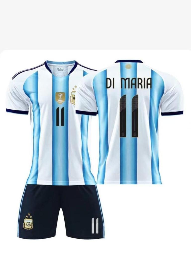 Argentina Home No. 10 Messi & No. 21 Dybala Kids Soccer Jersey Set - World Cup 2526