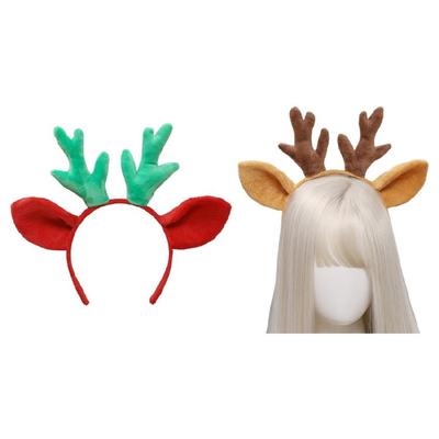 Cute Deer Ears Hair Hoop Plush Antlers Headband Cartoon Christmas Party Headband