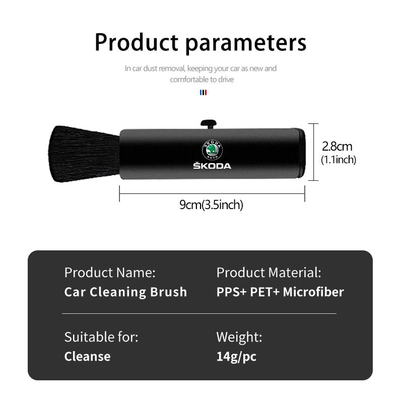Gqjdy5 Retractable Car Air Vent Detailing Cleaning Brush Dust Remover Brush For Skoda Octavia Superb RAPID FABIA KAMIQ KAROQ KODIAQ