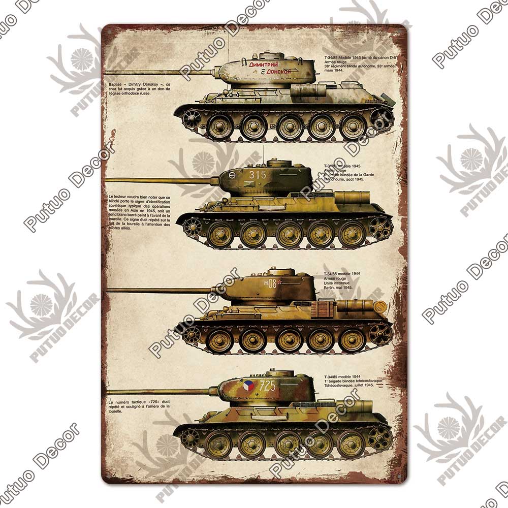 Putuo Decor Panzer Blechschild Metallschild Dekorative Vintage-Dekor Plakette Wanddeko Garage Man Cave Clubraum Zuhause
