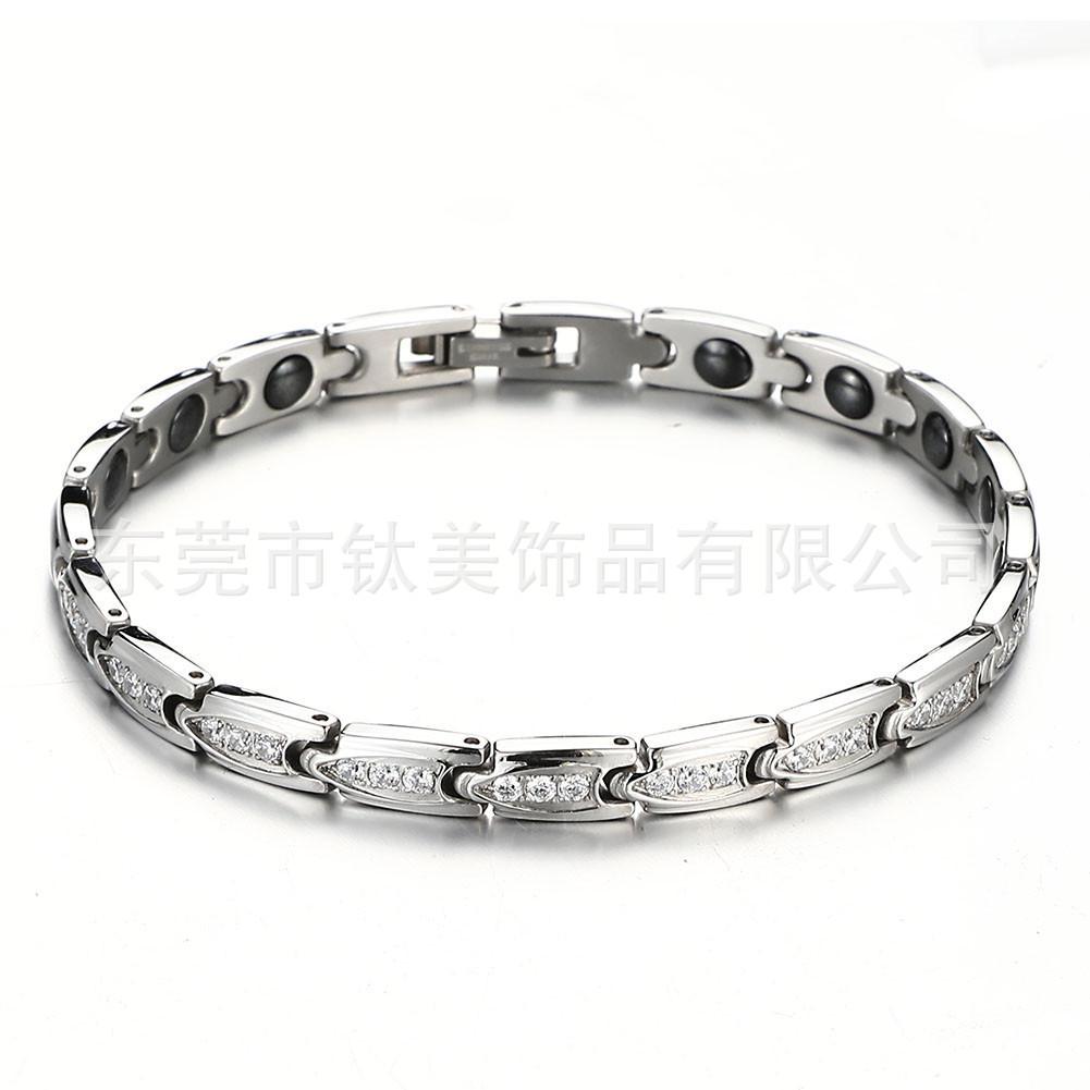 Fashion Zircon-inlaid Titanium Steel Four-in-one Magnetic Trend Bracelet Jewelry