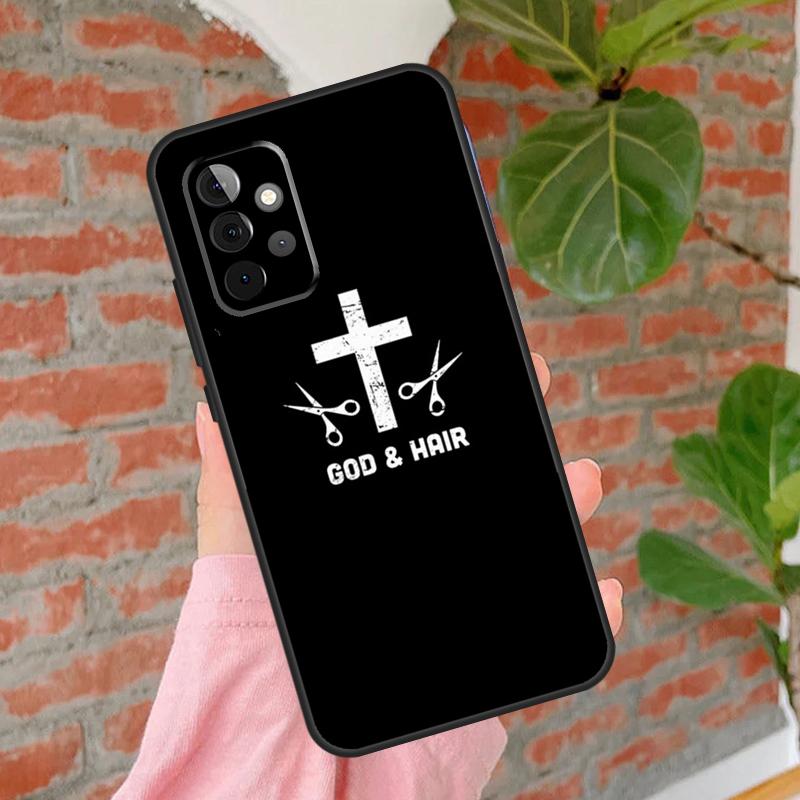 Barber Shop Hair Stylist Salon Phone Case For Samsung Galaxy A54 A34 A14 A55 A35 A25 A15 A52 A32 A12 A51 A71 A13 A33 A53